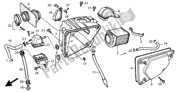 Todas as partes de Filtro De Ar do Honda CA 125 1999