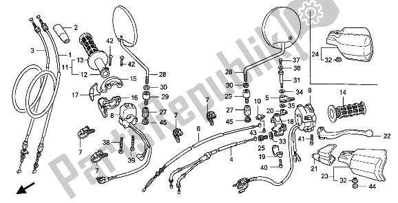 Todas las partes para Interruptor Y Cable de Honda XL 600V Transalp 1991