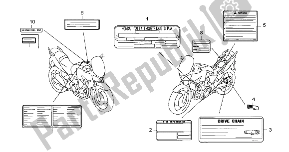 All parts for the Caution Label of the Honda CBF 600 SA 2004