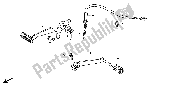 Alle onderdelen voor de Rempedaal & Verander Pedaal van de Honda CBF 500 2007