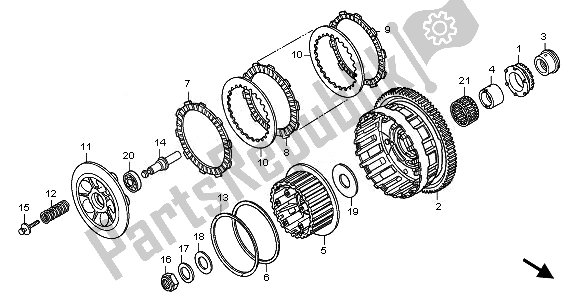 All parts for the Clutch of the Honda CBF 600 NA 2010