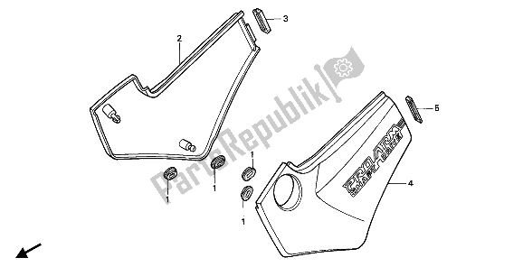 All parts for the Side Cover of the Honda NTV 650 1993