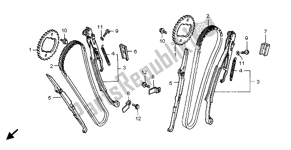 All parts for the Cam Chain & Tensioner of the Honda XRV 750 Africa Twin 1998