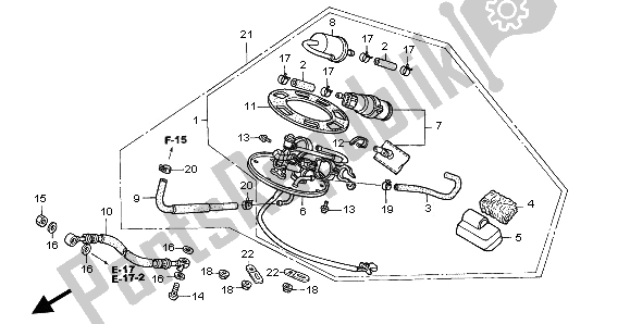 Alle onderdelen voor de Benzine Pomp van de Honda VTR 1000 SP 2003