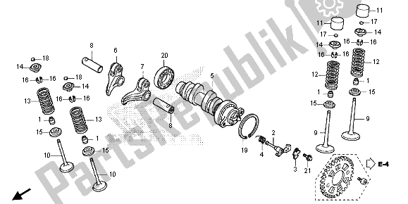 Alle onderdelen voor de Nokkenas & Klep van de Honda CRF 150R SW 2013