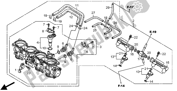 All parts for the Throttle Body of the Honda CBR 600 RA 2011