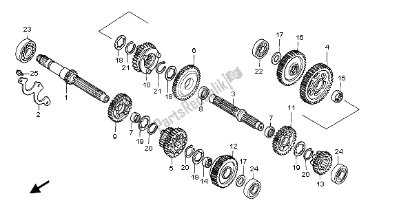 All parts for the Transmission of the Honda VT 1100C2 1995