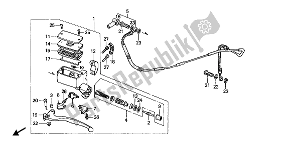 Todas las partes para Cilindro Maestro Del Embrague de Honda GL 1500 1990