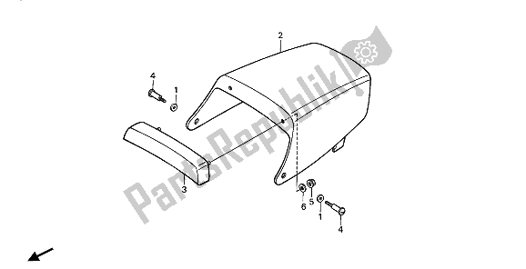 All parts for the Back Seat of the Honda XBR 500 1986