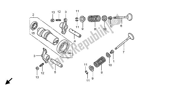 All parts for the Camshaft & Valve of the Honda FES 125A 2007