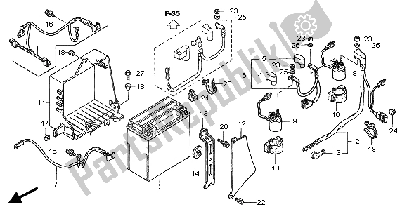 Toutes les pièces pour le Batterie du Honda GL 1800A 2004