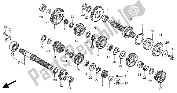 Toutes les pièces pour le Transmission du Honda CBF 500A 2004