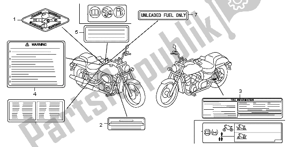 All parts for the Caution Label of the Honda VT 750C2 2007