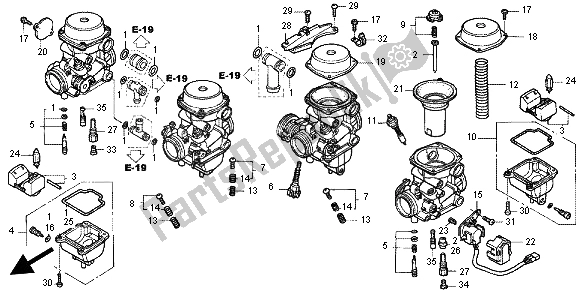 All parts for the Carburetor (components) of the Honda CB 1300X4 1999