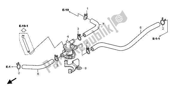 All parts for the Air Injection Control Valve of the Honda XL 125V 2003