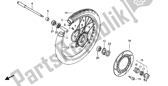 Todas las partes para Rueda Delantera de Honda XBR 500S 1987