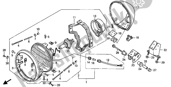 Alle onderdelen voor de Koplamp van de Honda VT 600 CM 1991