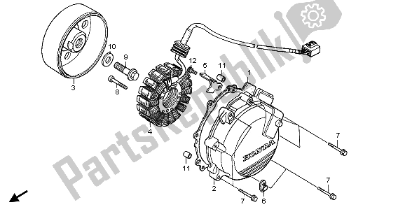 All parts for the Generator of the Honda VFR 800A 2007