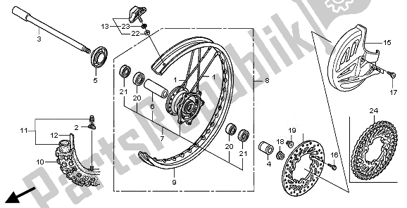 Todas las partes para Rueda Delantera de Honda CRF 450R 2008