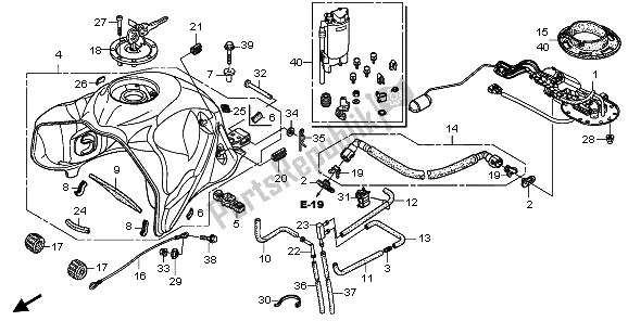 Tutte le parti per il Serbatoio Di Carburante del Honda XL 700V Transalp 2008