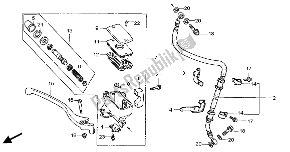 Todas las partes para Fr. Cilindro Maestro Del Freno de Honda VT 750C2 2001