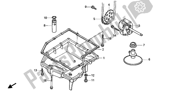 Todas as partes de Cárter De óleo E Bomba De óleo do Honda CBR 600F 1991
