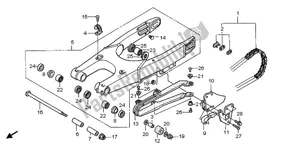 Todas las partes para Basculante de Honda CR 80 RB LW 2000