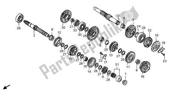 All parts for the Transmission of the Honda XR 600R 1998