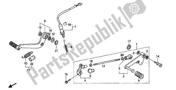 Tutte le parti per il Pedale Del Freno E Cambio Pedale del Honda CBR 600F 1992