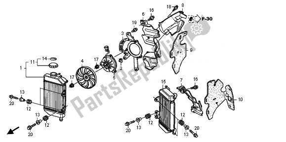 All parts for the Radiator of the Honda XL 700V Transalp 2011