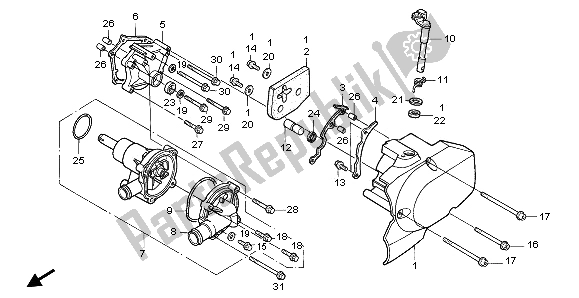 All parts for the Water Pump of the Honda VF 750C 1995