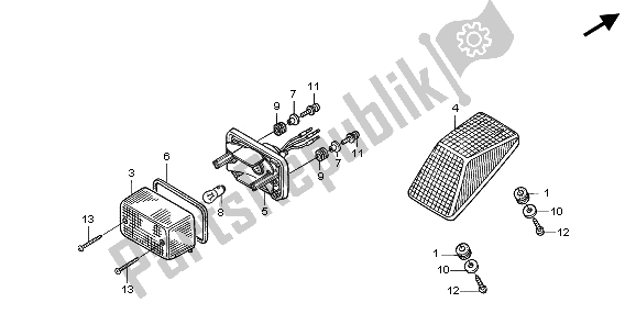 Tutte le parti per il Fanale Posteriore del Honda XR 650R 2000