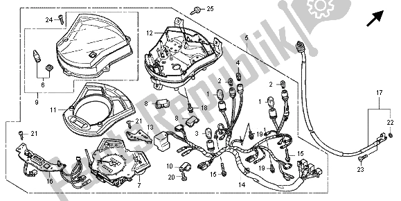 All parts for the Meter of the Honda SH 150R 2012