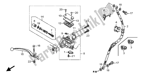 Wszystkie części do Fr. G?ówny Cylinder Hamulca Honda XL 125V 2002