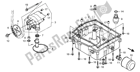 All parts for the Oil Pump of the Honda RVF 750R 1996