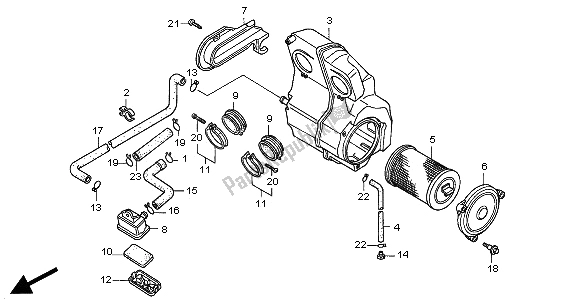 Toutes les pièces pour le Purificateur D'air du Honda CB 500S 2002