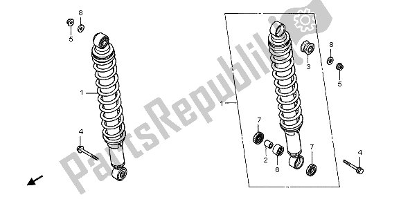 Todas las partes para Cojín Trasero de Honda TRX 450 FE Fourtrax Foreman ES 2004