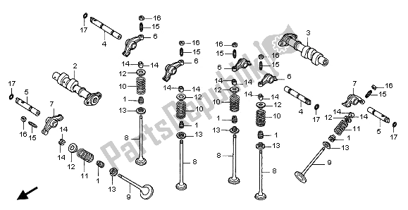 Tutte le parti per il Albero A Camme E Valvola del Honda VTX 1300S 2003