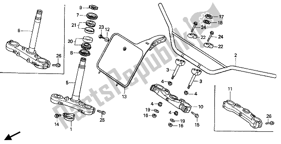 Toutes les pièces pour le Tuyau De Poignée Et Pont Supérieur Et Tige De Direction du Honda CR 500R 1991