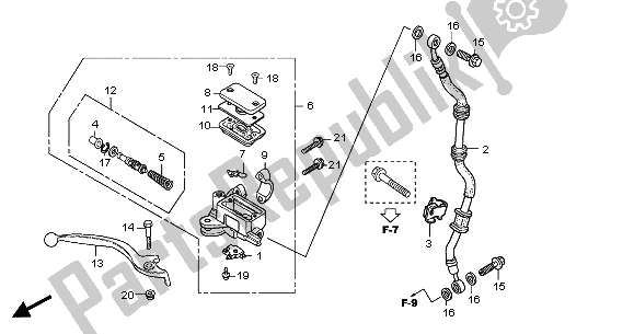 All parts for the Fr. Brake Master Cylinder of the Honda CBR 125 RW 2005