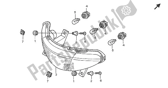 All parts for the Taillight of the Honda NT 650V 2005