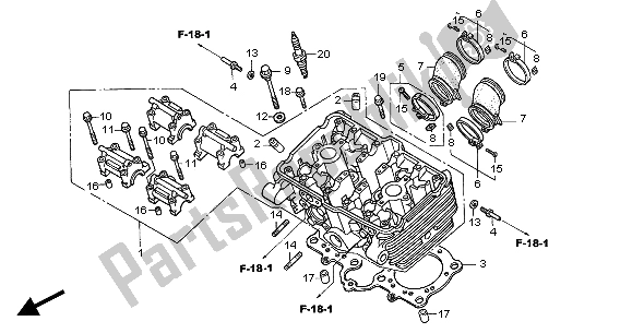 Tutte le parti per il Testata del Honda CBF 500 2004