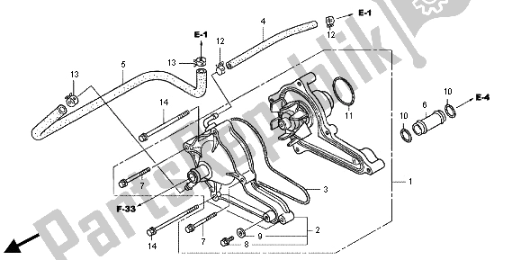 Wszystkie części do Pompa Wodna Honda TRX 500 FA Fourtrax Foreman Rubicon 2013