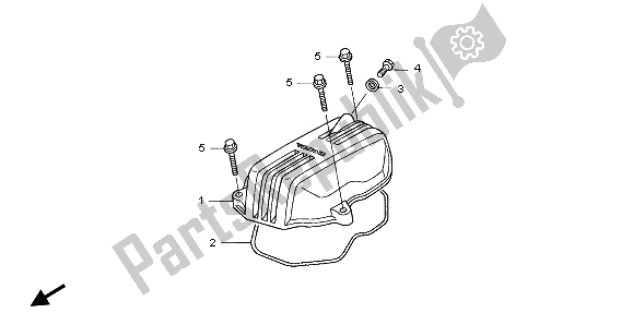 All parts for the Cylinder Head Cover of the Honda XR 125L 2003