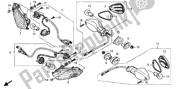 Alle onderdelen voor de Winker van de Honda CBR 1000 RR 2013