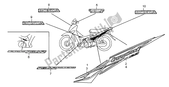 Tutte le parti per il Striscia E Segna del Honda ANF 125 2009