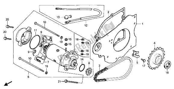 Tutte le parti per il Motorino Di Avviamento (1) del Honda CB 125 TD 1988