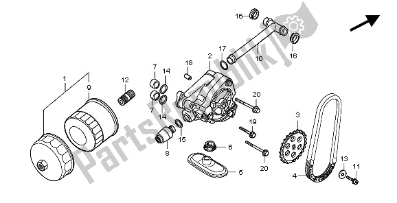 Alle onderdelen voor de Oliepomp van de Honda VT 750C2S 2010