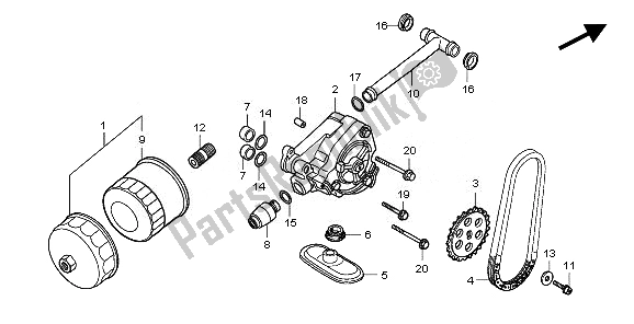 Todas las partes para Bomba De Aceite de Honda VT 750C2S 2010