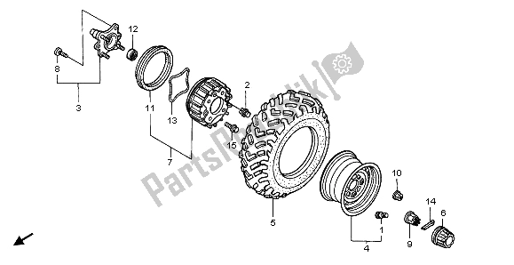 Todas las partes para Rueda Delantera de Honda TRX 450 FE Fourtrax Foreman ES 2004